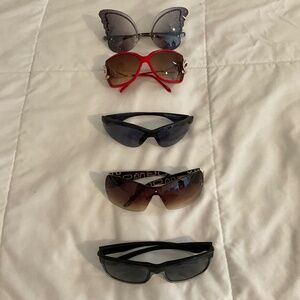 5 Sunglasses, Solar Comfort, Coyote and more, used.